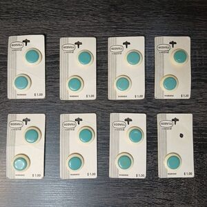15 Vintage Scovill Dritz Turquoise Buttons on Cards - New Old Stock